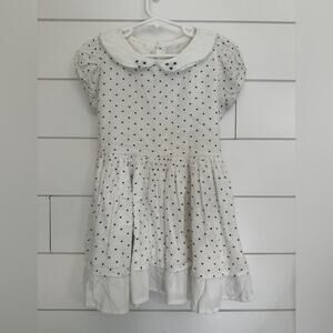 Well Dressed Wolf Girls Kids Size 6 White Black Star Dress Short Sleeve Collar
